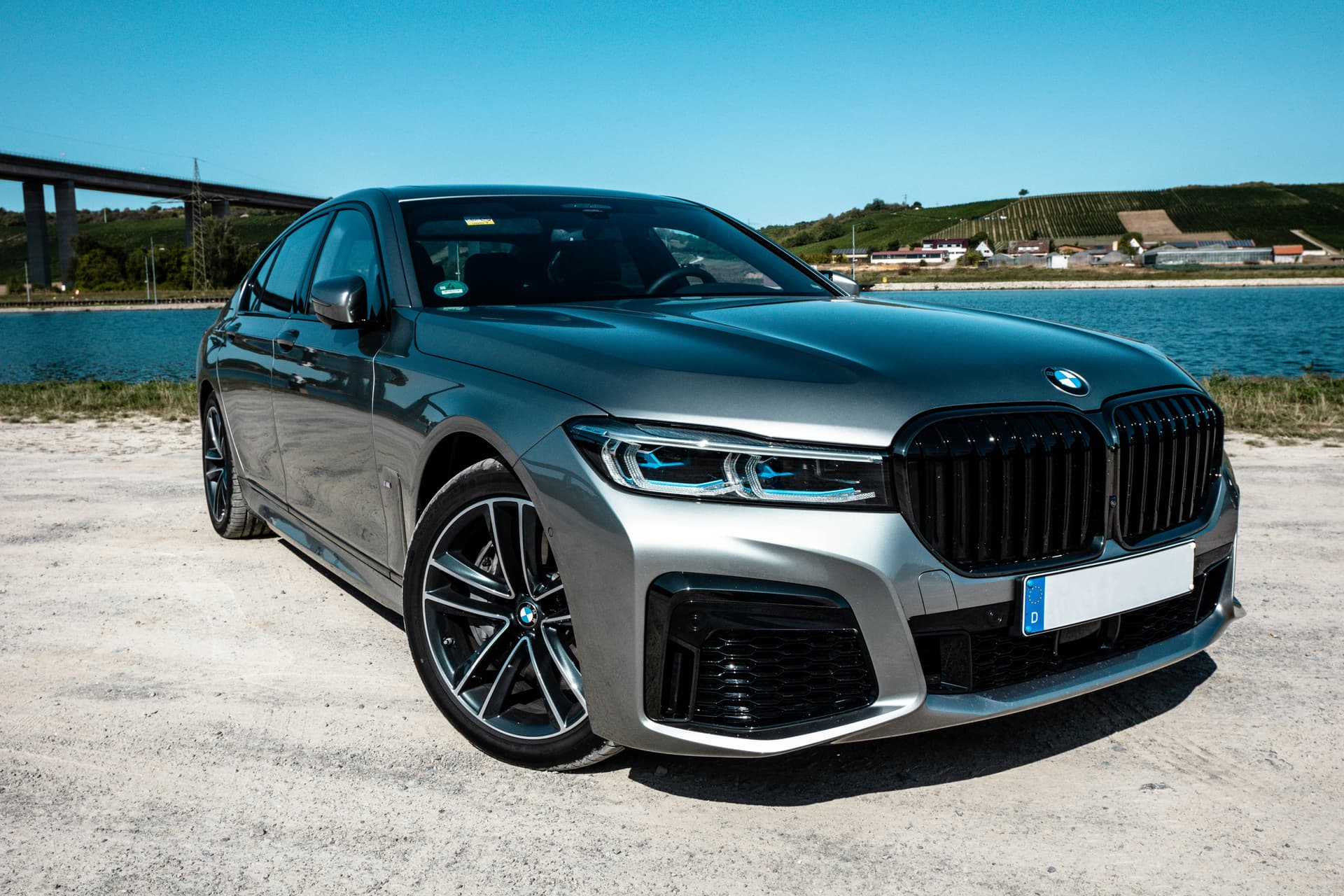 Freshly detailed luxury sedan with a deep, reflective finish